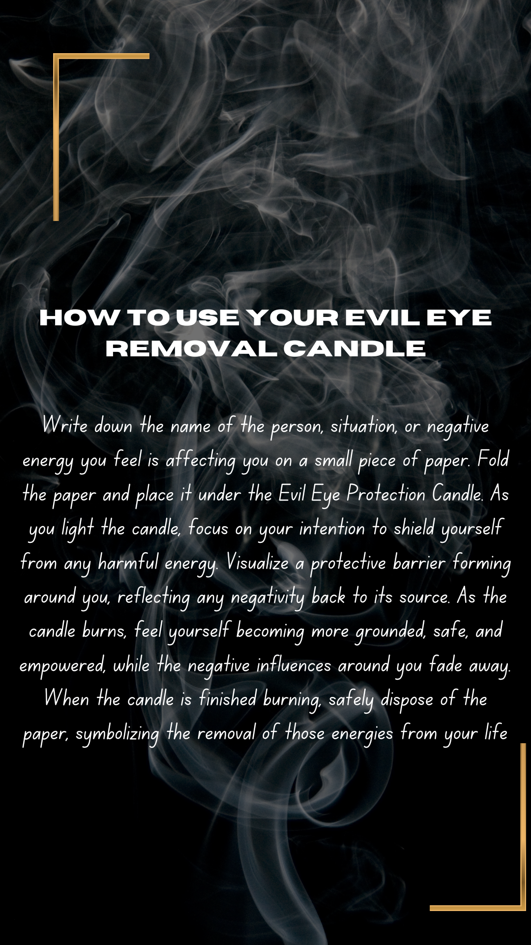 Evil eye removal soy candle